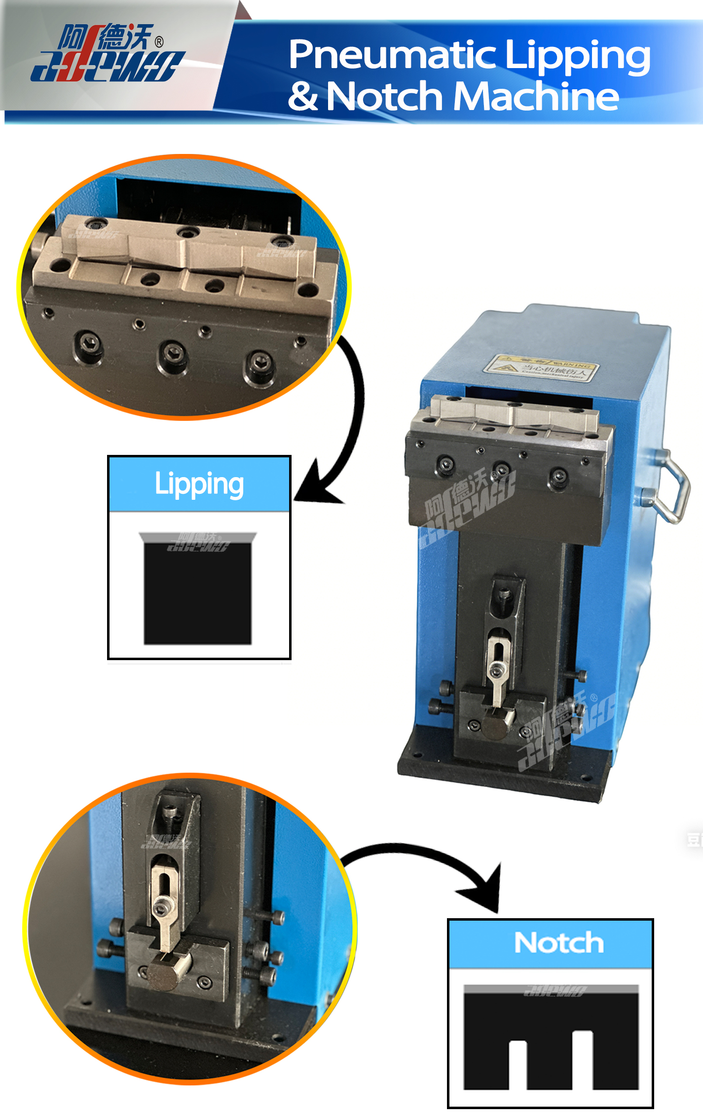 Pneumatikus Lipping&Notch gép
